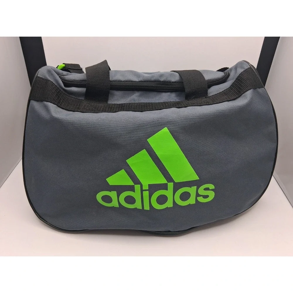 Adidas Gray Duffle Gym Bag Small Travel Sports Carry On Zip Logo